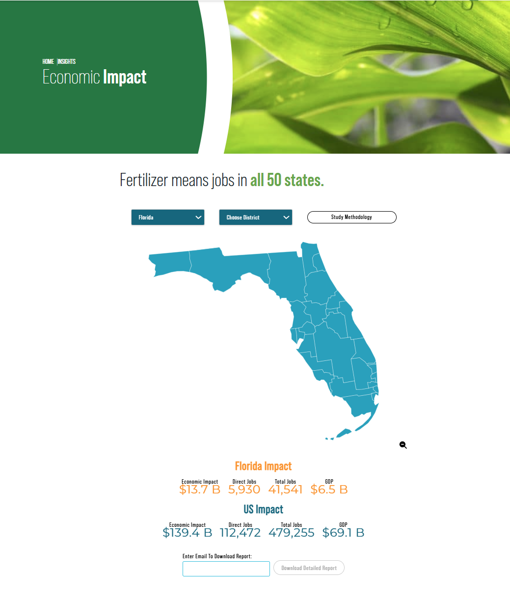 Economic Impact Study — interactive map landing view
